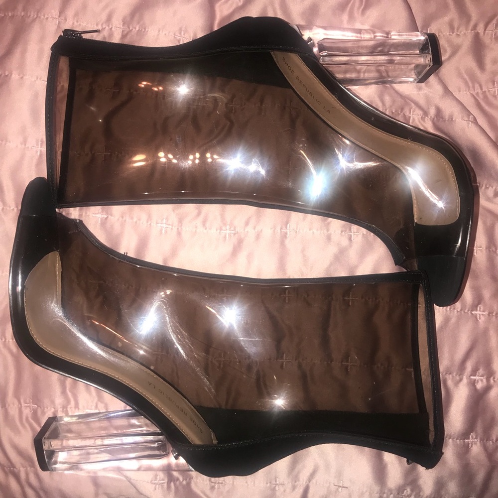 Clear Peep-toe Ankle Booties